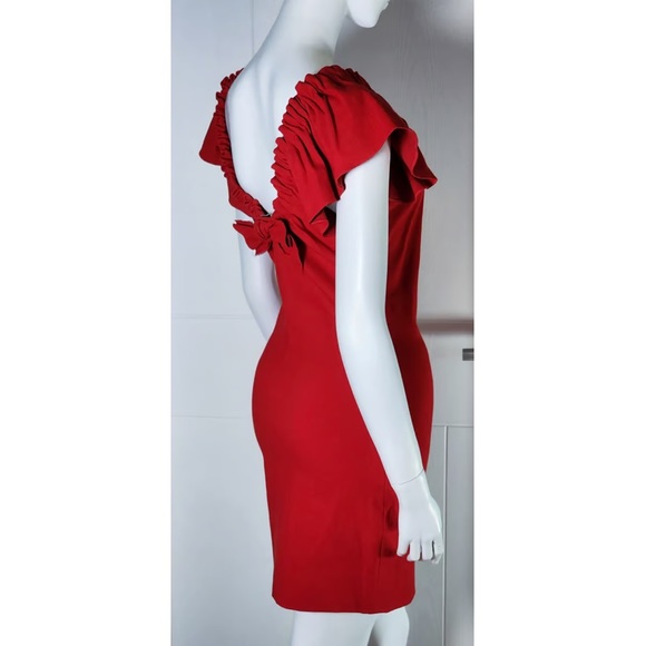 Lanvin Linen Ruffled Off Shoulder Dress.size 36. - Picture 6 of 13